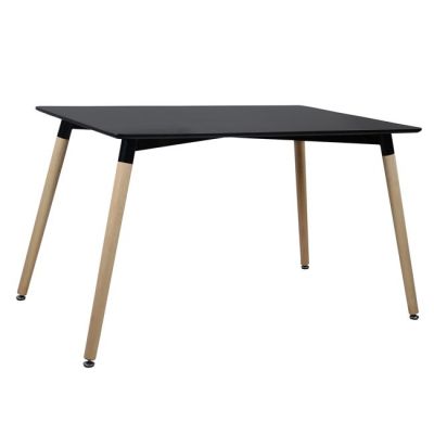 Kitchen Table HM8697.02 Minimal, Black mdf, BEECH legs oak,160x90x74,5H cm