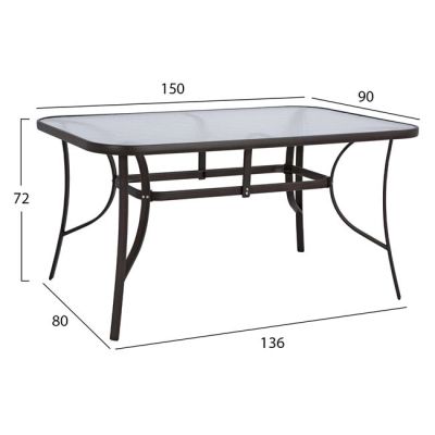 Комплект 5 части Маса Metallic Brown 150x90 с 4 фотьойла Brown-Mocha Wicker HM10586.02