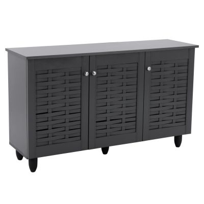Shoe Cabinet Wooden 3 Doors HM2211.10 Grey 114x34x68