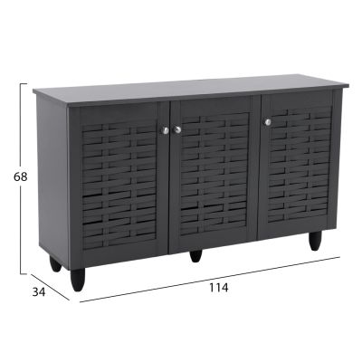 Shoe Cabinet Wooden 3 Doors HM2211.10 Grey 114x34x68