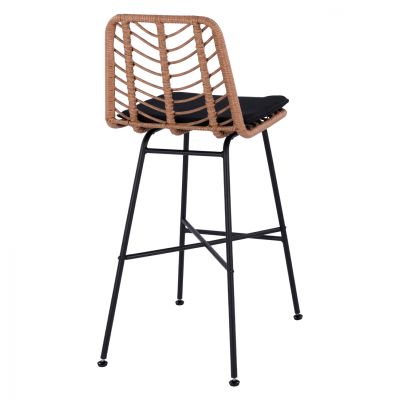 Metallic Stool HM5706 with wicker Beige 47x59x111cm