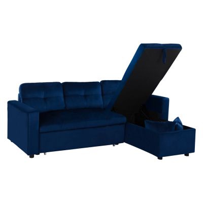 Corner Sofa Bed Wayne 224x147x85 HM3028.18 Velvet Blue