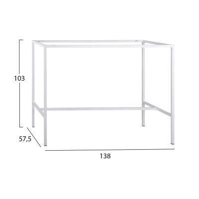 Metal stand bar base white matte TS925 p type for 140Χ60 Surface