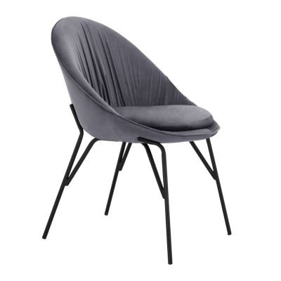Стол Kelsey Velvet Grey с черни крака HM8684.11 59x63x84 см.