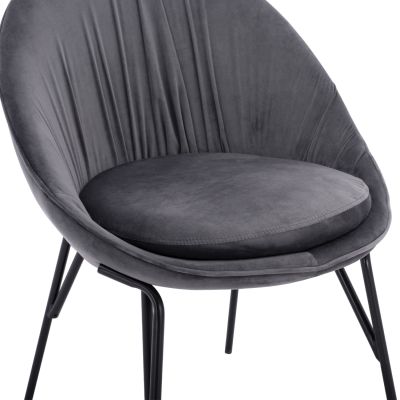 Стол Kelsey Velvet Grey с черни крака HM8684.11 59x63x84 см.