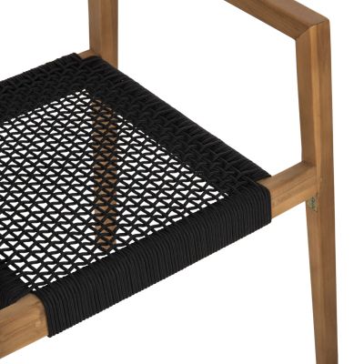 КРЕСЛО CHARLOTTE HM9637.02 ТИКОВО ДЪРВО В ЕСТЕСТВЕНО И ЧЕРНО ВЪЖЕ 59x54x83Hcm.