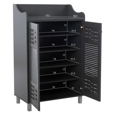 ΠΑΠΟΥΤΣΟΘΗΚΗ-ΝΤΟΥΛΑΠΙ KAILENA ΞΥΛΙΝΗ HM2230.10 ΓΚΡΙ 77x40x121,5 ек.