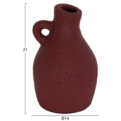 TABLE DECORATIVE VASE DECANT HM4667.06L TERRACOTA IN MAROON RED--Φ14x21Hcm.