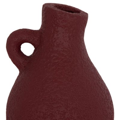 TABLE DECORATIVE VASE DECANT HM4667.06L TERRACOTA IN MAROON RED--Φ14x21Hcm.