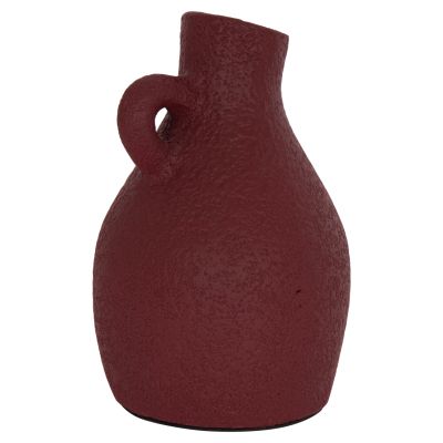 TABLE DECORATIVE VASE DECANT HM4667.06L TERRACOTA IN MAROON RED--Φ14x21Hcm.