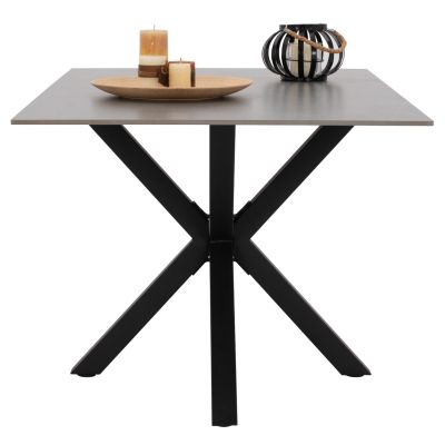 DINING TABLE SYNTEC HM9308.03 SINTERED STONE TOP GREY METAL LEGS 160x90x75Hcm.