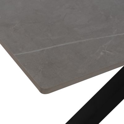 DINING TABLE SYNTEC HM9308.03 SINTERED STONE TOP GREY METAL LEGS 160x90x75Hcm.