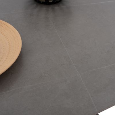 DINING TABLE SYNTEC HM9308.03 SINTERED STONE TOP GREY METAL LEGS 160x90x75Hcm.