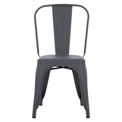 Metallic chair MELITA HM8641.10 in grey 43x50x82Hcm