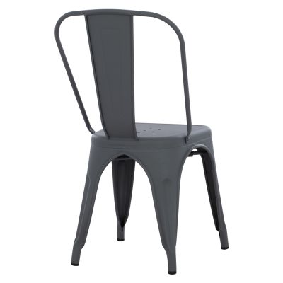 Metallic chair MELITA HM8641.10 in grey 43x50x82Hcm