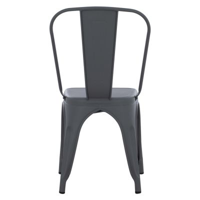 Metallic chair MELITA HM8641.10 in grey 43x50x82Hcm
