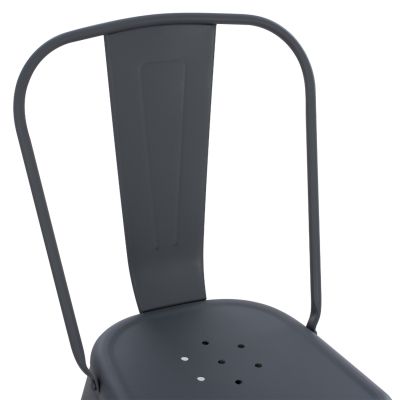 Metallic chair MELITA HM8641.10 in grey 43x50x82Hcm