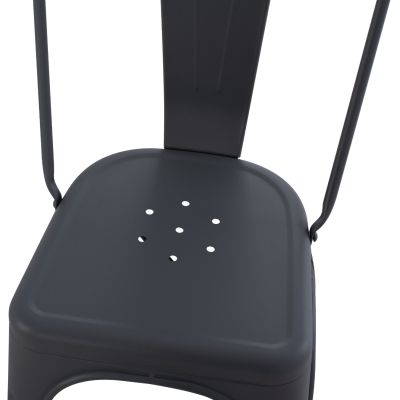 Metallic chair MELITA HM8641.10 in grey 43x50x82Hcm