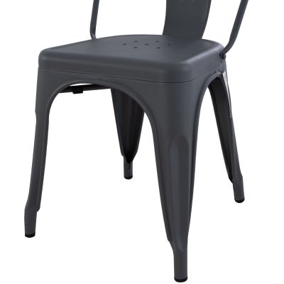 Metallic chair MELITA HM8641.10 in grey 43x50x82Hcm