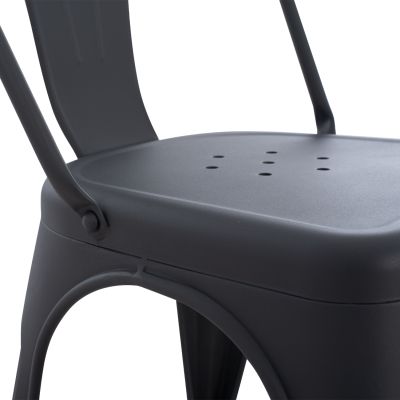 Metallic chair MELITA HM8641.10 in grey 43x50x82Hcm