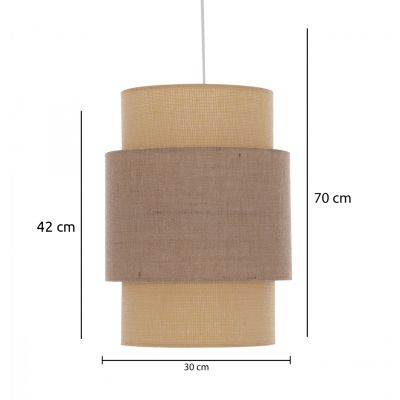 PENDANT CEILING LAMP HM7627.01 TWO-LAYER FABRIC DRUM, POLYETHYLENE FRAME