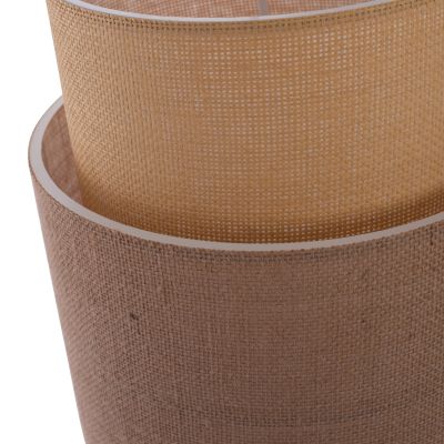 PENDANT CEILING LAMP HM7627.01 TWO-LAYER FABRIC DRUM, POLYETHYLENE FRAME