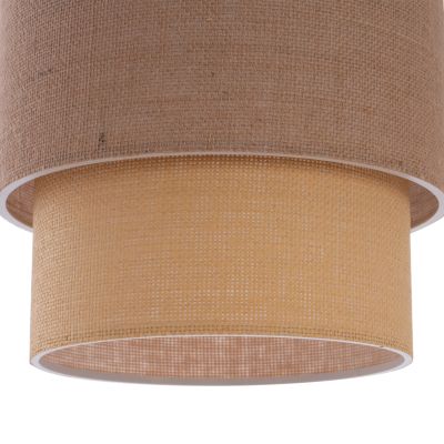 PENDANT CEILING LAMP HM7627.01 TWO-LAYER FABRIC DRUM, POLYETHYLENE FRAME