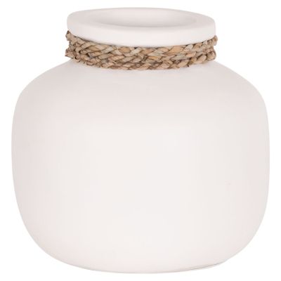 TABLE DECORATIVE VASE CAMMER HM4687.02S TERRACOTA IN WHITE--Φ22x20Hcm.