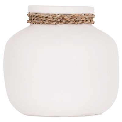 TABLE DECORATIVE VASE CAMMER HM4687.02S TERRACOTA IN WHITE--Φ22x20Hcm.