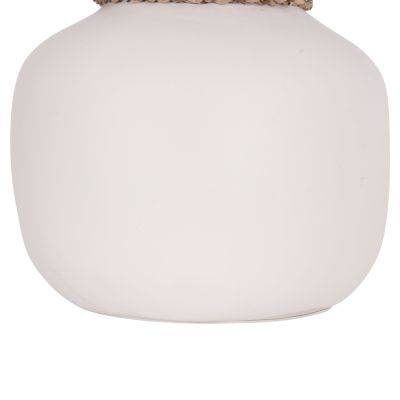 TABLE DECORATIVE VASE CAMMER HM4687.02S TERRACOTA IN WHITE--Φ22x20Hcm.