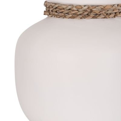 TABLE DECORATIVE VASE CAMMER HM4687.02S TERRACOTA IN WHITE--Φ22x20Hcm.