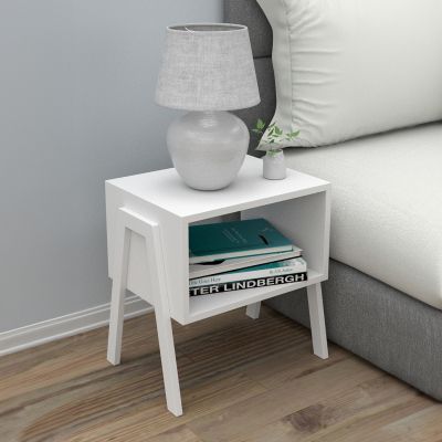 BEDSIDE STAND JAKE HM18182.01 MELAMINE IN WHITE 48x35x49Hcm.
