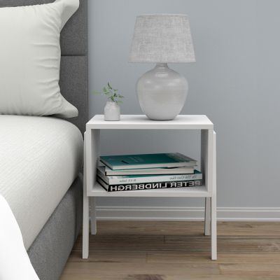 BEDSIDE STAND JAKE HM18182.01 MELAMINE IN WHITE 48x35x49Hcm.