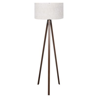FLOOR STANDING LAMP HM7578.02 WALNUT COLOR TRIPOD, OFF-WHITE CAP