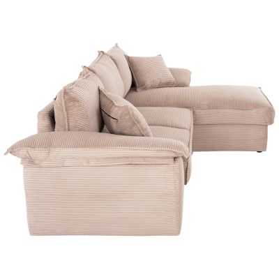 CORNER SOFA-BED WITH STORAGE SPACE ALDO HM3276.01R BEIGE FABRIC 256x91-159x87Hcm.