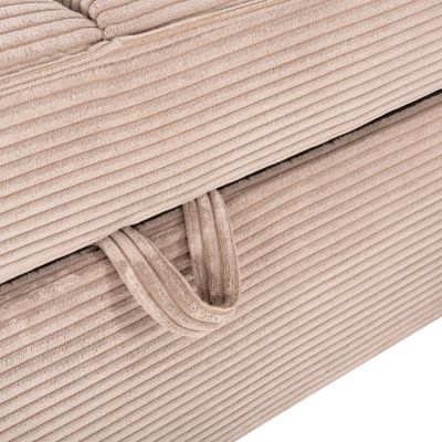 CORNER SOFA-BED WITH STORAGE SPACE ALDO HM3276.01R BEIGE FABRIC 256x91-159x87Hcm.