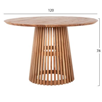 DINING TABLE FRANTZ HM9388.01 SOLID MINDI NATURAL ROUND D120Χ78H cm