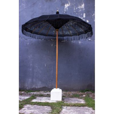 ЧАДЪР LUX - ЧЕРНО МАКРАМЕ ТИК И БАМБУК Φ200X250