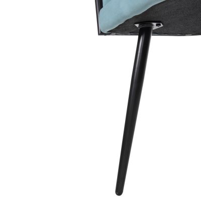 СТОЛ LUANDA HM8741.05 ТЮРКОАЗНО КАДИФЕ-ЧЕРНИ МЕТАЛНИ КРАКА 62x54x79Hcm.