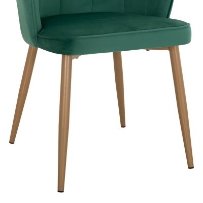 СТОЛ HM8737.03 КАДИФЕНО ЗЕЛЕН С МЕТАЛНА ЗЛАТНА КОНСТРУКЦИЯ 48x48x85 см.