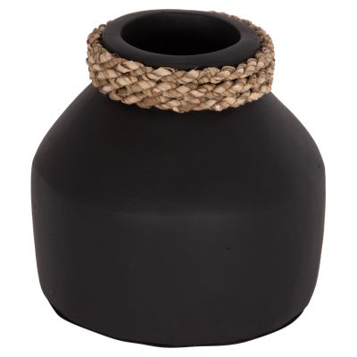 TABLE DECORATIVE VASE CAMMER HM4687.01XS TERRACOTA IN BLACK--Φ16x15Hcm.