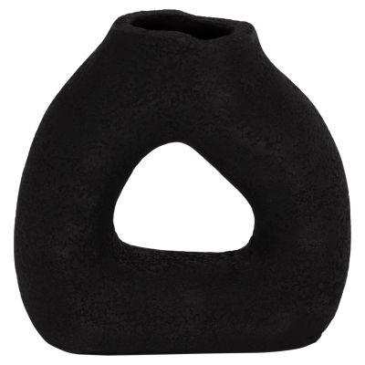 TABLE DECORATIVE VASE DECANT HM4667.01S TERRACOTA IN BLACK--17.5x6.5x17Hcm.