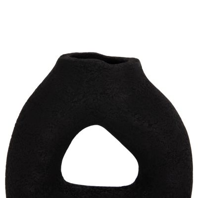 TABLE DECORATIVE VASE DECANT HM4667.01S TERRACOTA IN BLACK--17.5x6.5x17Hcm.