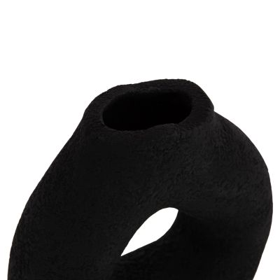 TABLE DECORATIVE VASE DECANT HM4667.01S TERRACOTA IN BLACK--17.5x6.5x17Hcm.