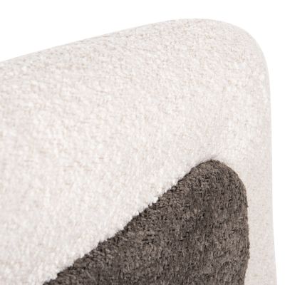 КРЕСЛО DOPER HM9590.06 МАТЕРИАЛ ОТ БУКЛЕ БЯЛО-СИВО 68x72x76Hcm.