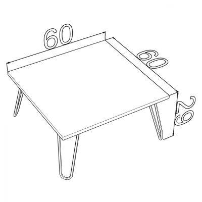 COFFEE TABLE SILLIA HM9180.02 WHITE 60x60x29Y cm.