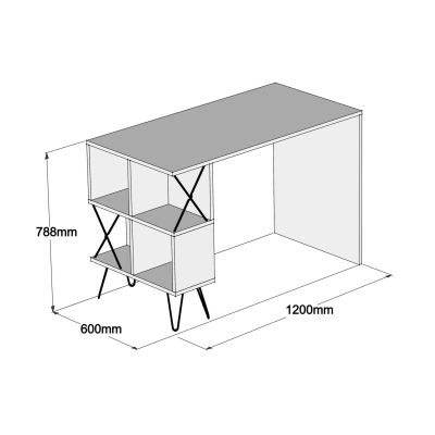 УЧЕБНО БЮРО -ЦВЯТ ОРЕХ 120x60x78.8Hcm.