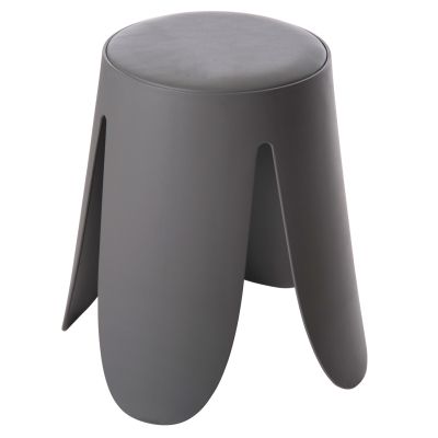 ТАБУРЕТКА DENTY HM9619.10 ПОЛИПРОПИЛЕН В СИВО-PU СЕДАЛКА В СИВО Φ30x45Hcm.
