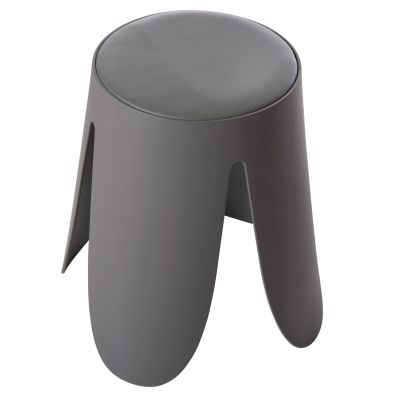 ТАБУРЕТКА DENTY HM9619.10 ПОЛИПРОПИЛЕН В СИВО-PU СЕДАЛКА В СИВО Φ30x45Hcm.