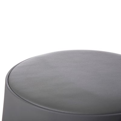 ТАБУРЕТКА DENTY HM9619.10 ПОЛИПРОПИЛЕН В СИВО-PU СЕДАЛКА В СИВО Φ30x45Hcm.